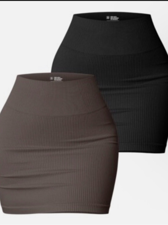 OQQ Dresses & Skirts - OQQ High-Waist Size Small Bodycon Mini Skirt - Black& Gray